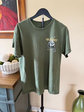 Popular Poison Graphic Tee Angel Butterfly Green Size Large Streetwear